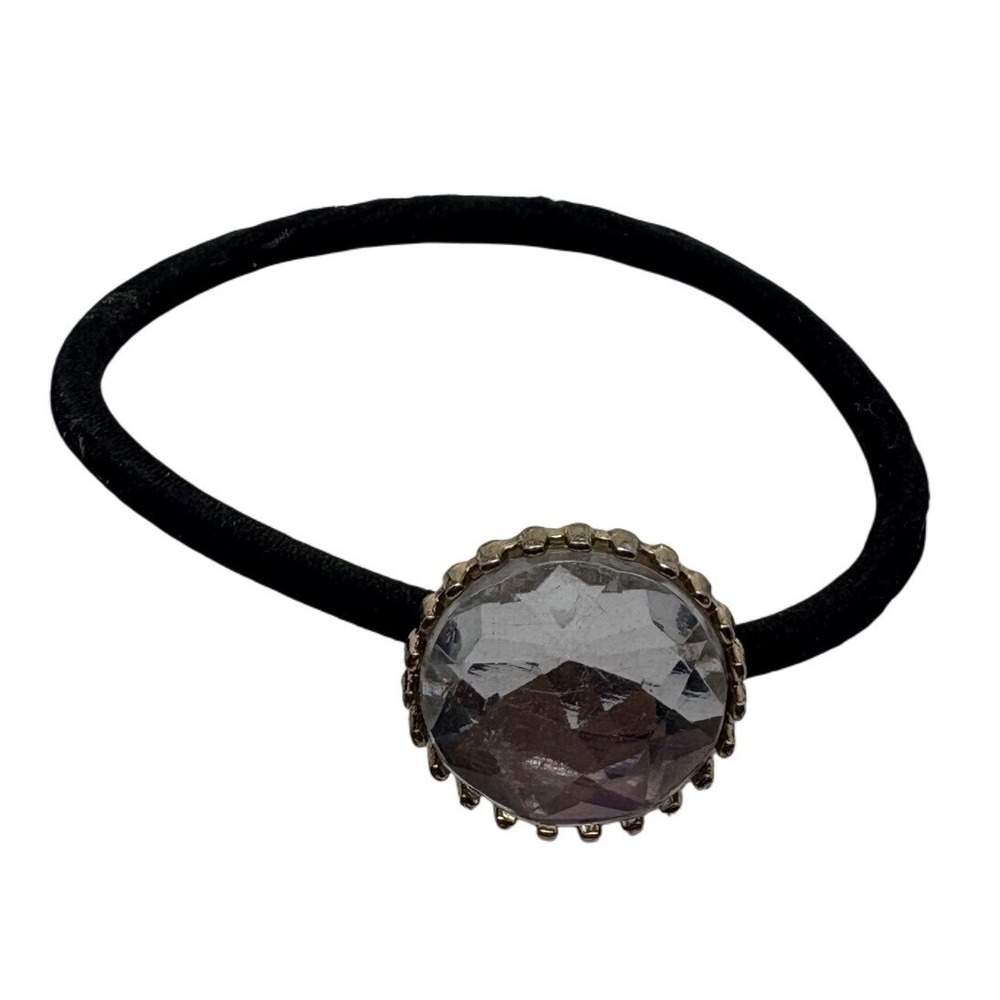 Rhinestone Stretchy Bracelet Clear‎ Plastic Gem on Black Band
